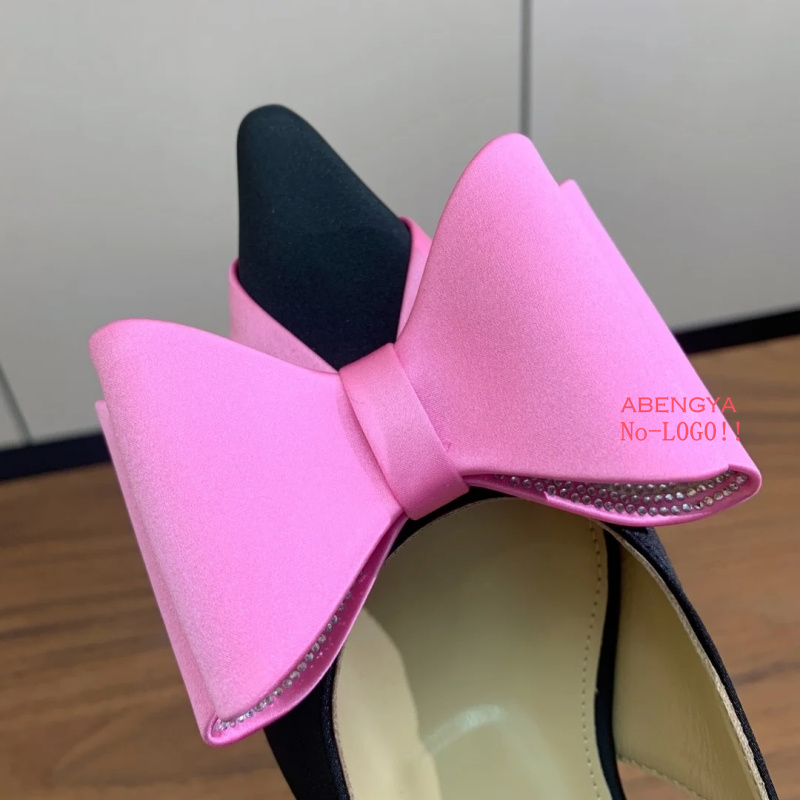 Dress Shoe Pointed - Eleganckie, seksowne, jedwabne, różowe czółenka na