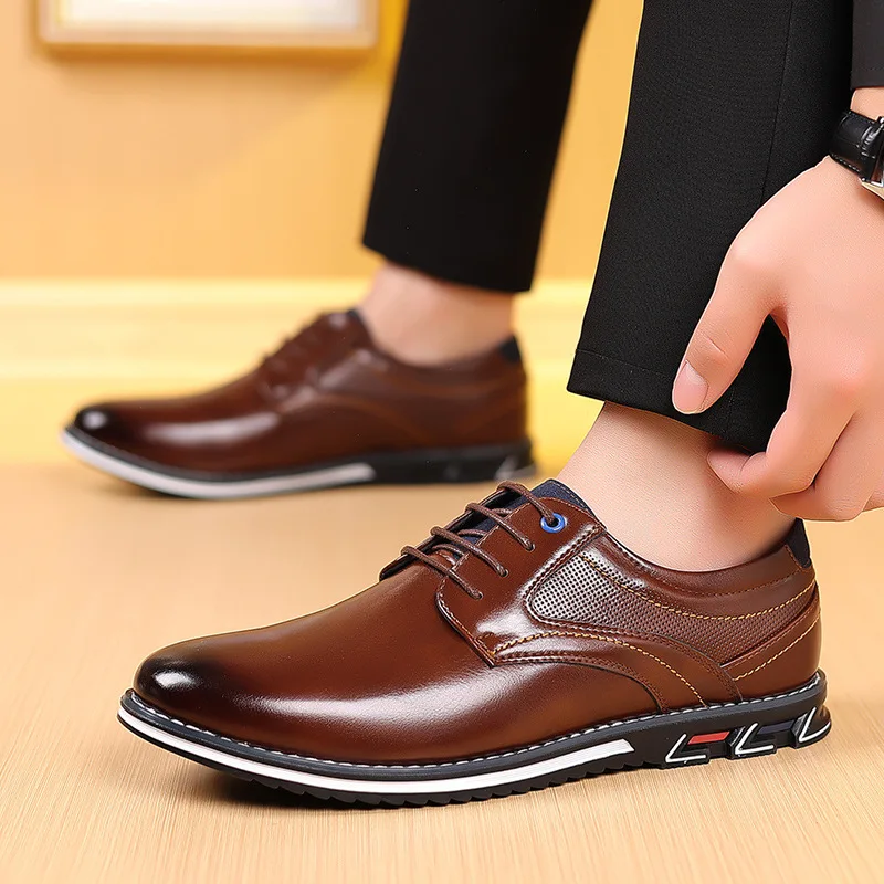 Retro męskie skórzane buty biz – Men Shoes Boss recenzja i cena